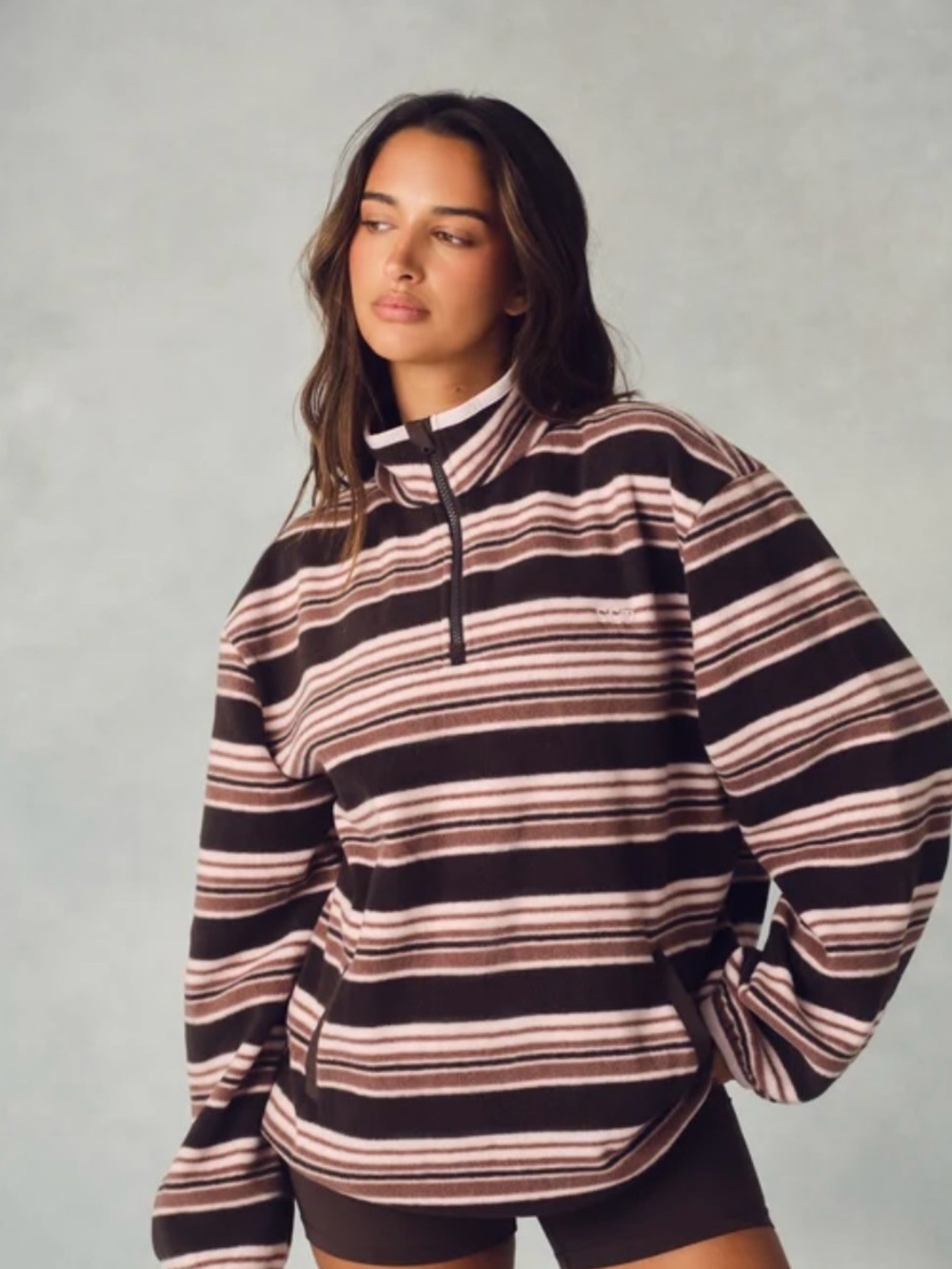 Set Active Small Driftwood Stripe Half Zip. 🥥⚡️